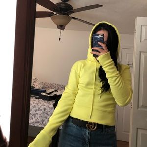 Bright yellow hoodie